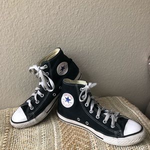 Converse High Tops Black Youth 3 (Women’s 5)